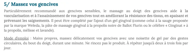 Article de presse : Presse santé — Sauver ses gencives : 5 conseils pratiques